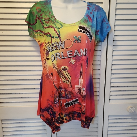 French Connection Multicolor New Orleans Tee - Picture 1 of 8